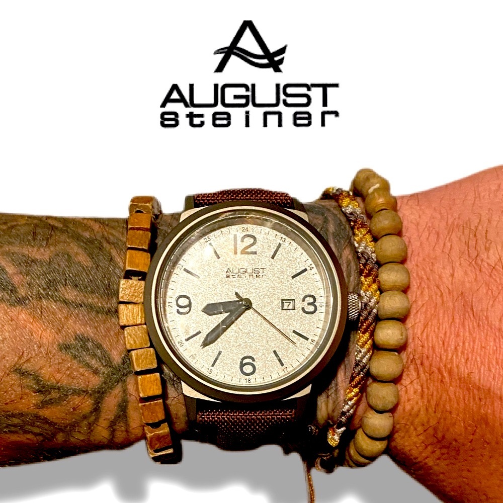 August Steiner Mens Watch with Canvas Strap NWOT’s